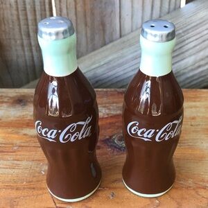 Vintage Coca Cola Retro Bottle Style Salt & Pepper Shakers 5”H